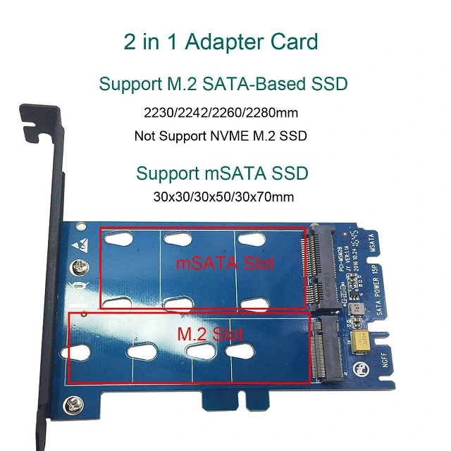 GLOTRENDS 2 in 1 M.2 SATA Adapter Card and mSATA SSD Adapter Card