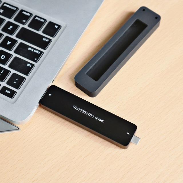 GLOTRENDS M.2 NVME Enclosure with USB C and USB A Port for M.2 PCIE SSD (Key-M)