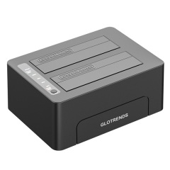 GLOTRENDS 2-Bay Standalone Hard Drive Eraser for 2.5" 3.5" SATA SSD/HDD