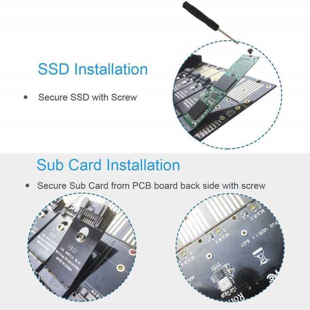 GLOTRENDS 5-Bay M.2 Adapter for SATA SSD/HDD, Soft RAID Support, Up to PCIE 3.0 X2 Bandwidth, Aluminum Cover