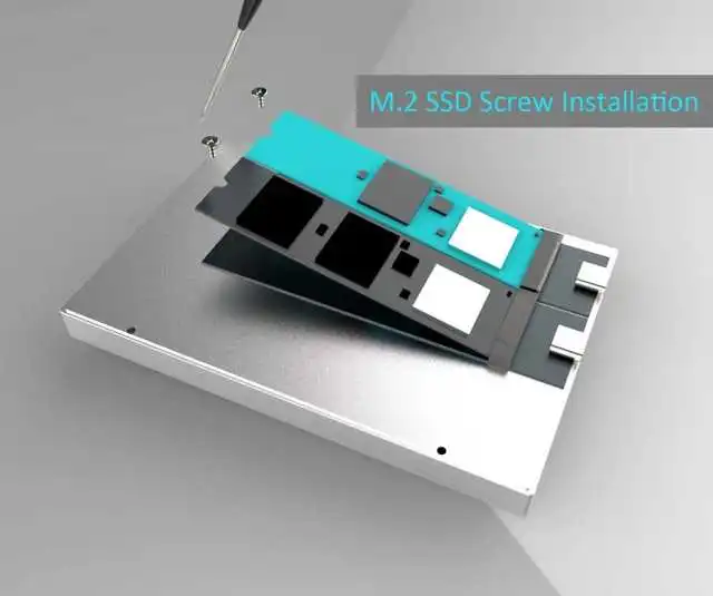 GLOTRENDS 3 in1 SSD Enclosure for M.2 NVME SSD, M.2 SATA SSD and 2.5 inch SATA SSD