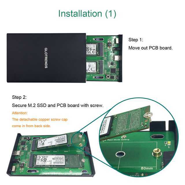 GLOTRENDS USB-C M.2 RAID Enclosure for M.2 NGFF SSD
