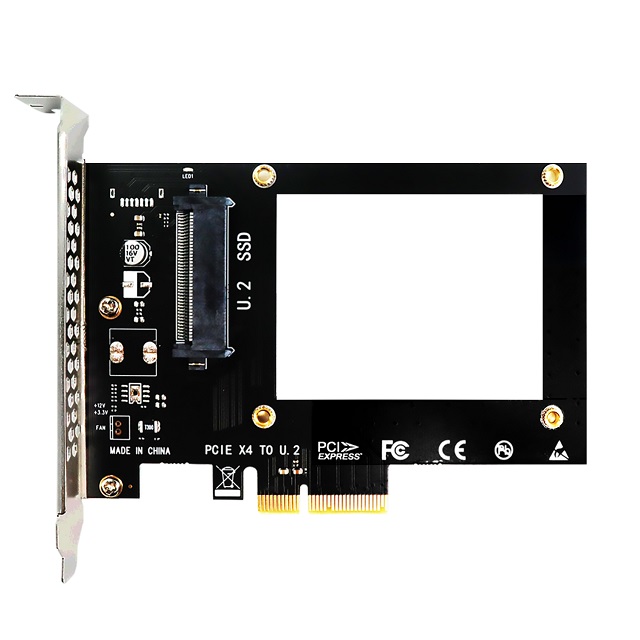 Carte adaptateur PCIe vers NVMe 2.5 U.2 SSD 4X - Cablematic