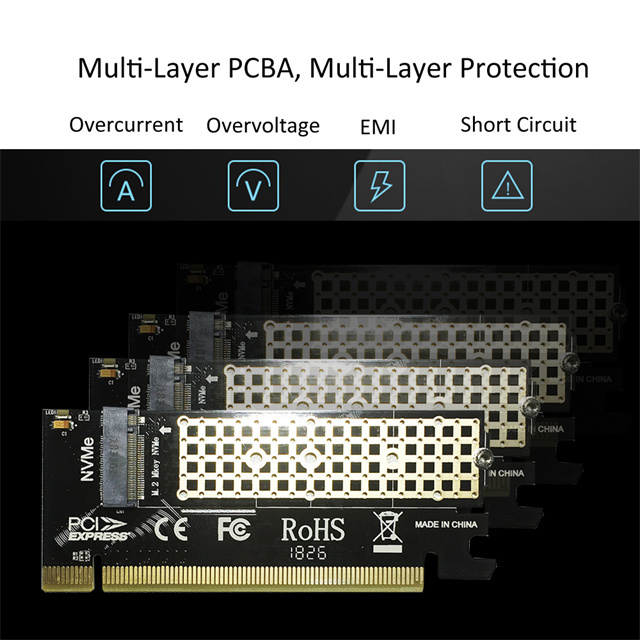 M.2 PCIe 4.0 Adapter without Bracket for M.2 PCIe SSD (NVMe and AHCI), PCI-E GEN4 Full Speed