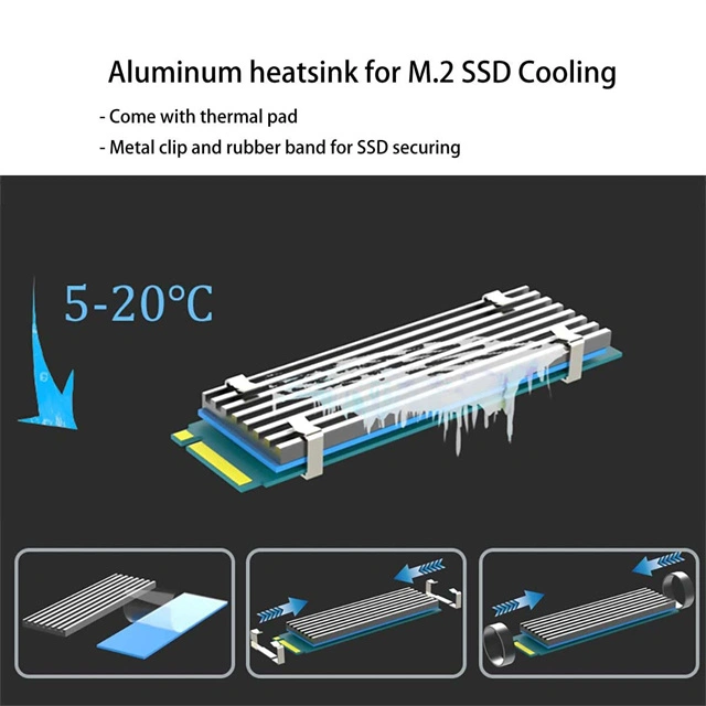 M.2 PCIe 4.0 Adapter with 3mm Thick M.2 Heatsink for M.2 PCIe SSD (NVMe and AHCI), PCI-E GEN4 Full Speed