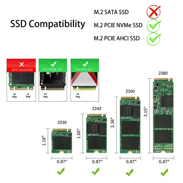 M.2 PCIe 4.0 Adapter for M.2 PCIe SSD (NVMe and AHCI), PCI-E GEN4 Full Speed, Desktop PC Installation