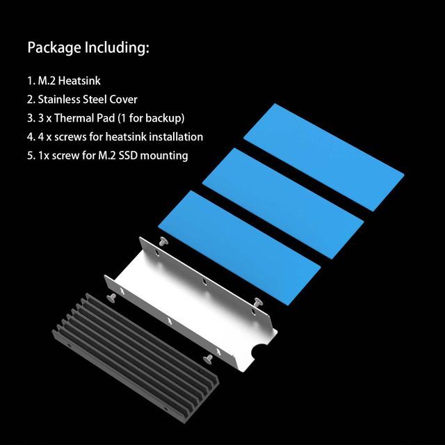 M.2 Heatsink fit for PS5/PC, Double-Sided Heat Sink, 0.24inch(6mm) Thick M.2 Cooling Fin for 2280 M.2 PCIe SSD