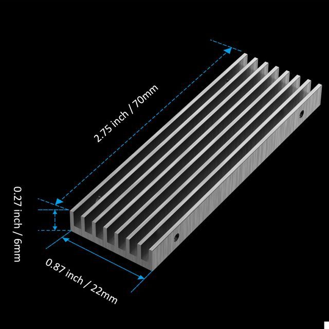 M.2 Heatsink fit for PS5/PC, Double-Sided Heat Sink, 0.24inch(6mm) Thick M.2 Cooling Fin for 2280 M.2 PCIe SSD