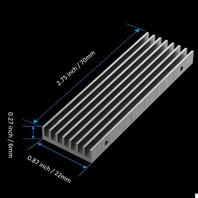 M.2 Heatsink fit for PS5/PC, Double-Sided Heat Sink, 0.24inch(6mm) Thick M.2 Cooling Fin for 2280 M.2 PCIe SSD