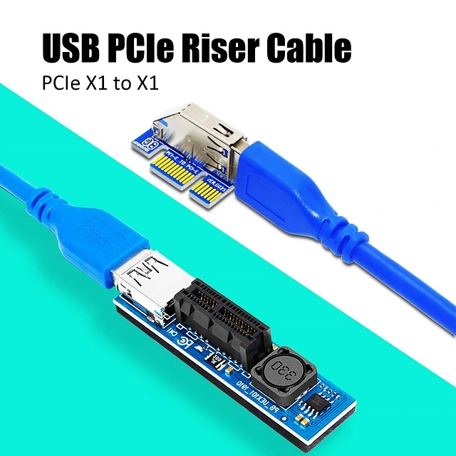 PCIe X1 to X1 Riser Cable to extend GPU covered PCIe X1 Lane for WiFi Adapter or Sound Card Vertical Installation