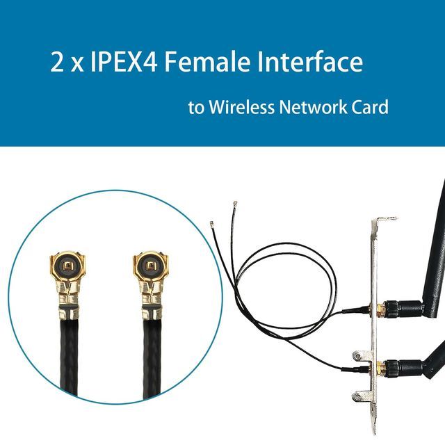 M.2 Key M to M.2 NGFF Key E/A+E Wireless WiFi 4/5/6/6E Adapter (No WiFi Network Card) with SMA Antenna for M.2 Wireless WiFi 802.11a/b/g/n/ac/ax Netwo