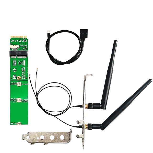 M.2 Key M to M.2 NGFF Key E/A+E Wireless WiFi 4/5/6/6E Adapter (No WiFi Network Card) with SMA Antenna for M.2 Wireless WiFi 802.11a/b/g/n/ac/ax Netwo