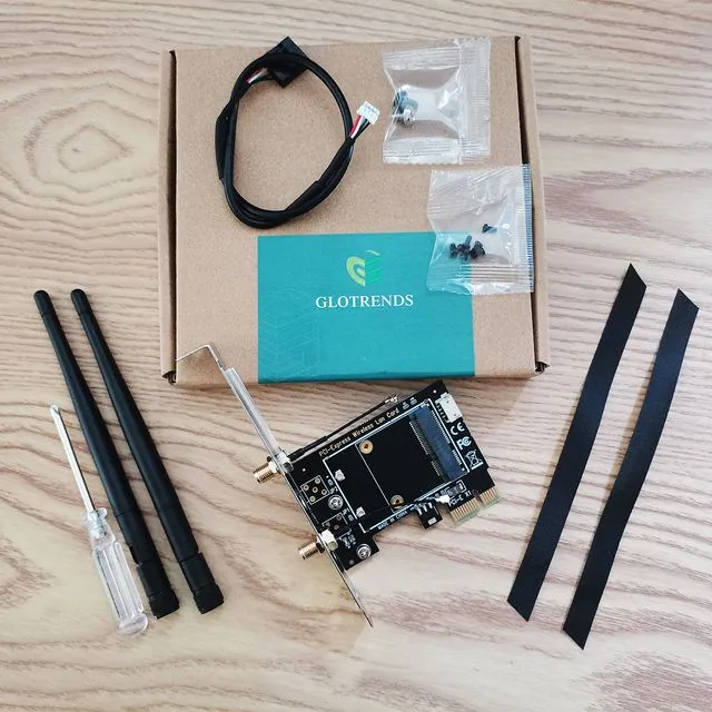 Bewinner Adattatore desktop convertitore scheda di rete WLAN PCI-E M.2/NGFF per 8260 7265 1535 7260 con antenna dual band 2.4/5G Supporto WiFi PCIe e USB BT