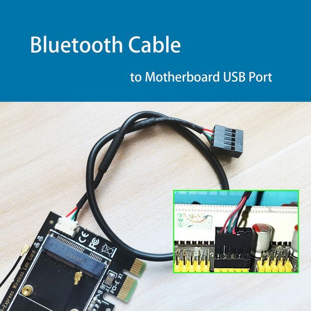 PCI-Express X1 to Mini PCIe Wireless WLAN Bluetooth Adapter with 3.5 dBi SMA Antenna