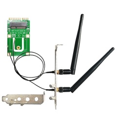 Mini PCIe to M.2 NGFF Key E/A+E Wireless WiFi 5/6/6AC/6AE Bluetooth Adapter with 3.5 dBi SMA Antenna