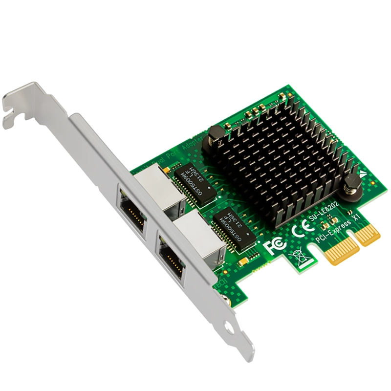 Dual Port 10/100/1000Mbps Gigabit PCI-E NIC Network Card for PC, RTL8111H Chip, PCI-Express X1, RJ45 LAN Port