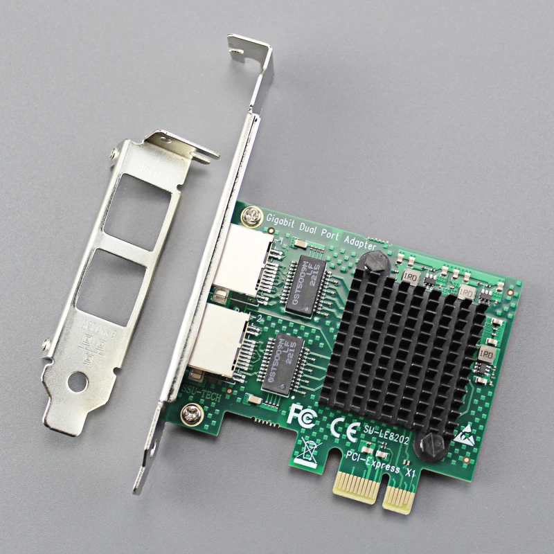 Dual Port 10/100/1000Mbps Gigabit PCI-E NIC Network Card for PC, RTL8111H Chip, PCI-Express X1, RJ45 LAN Port