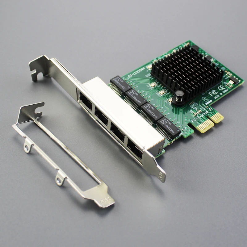 Quad Port 10/100/1000Mbps Gigabit PCI-E NIC Network Card for PC, RTL8111H Chip, PCI-Express X1, RJ45 LAN Port