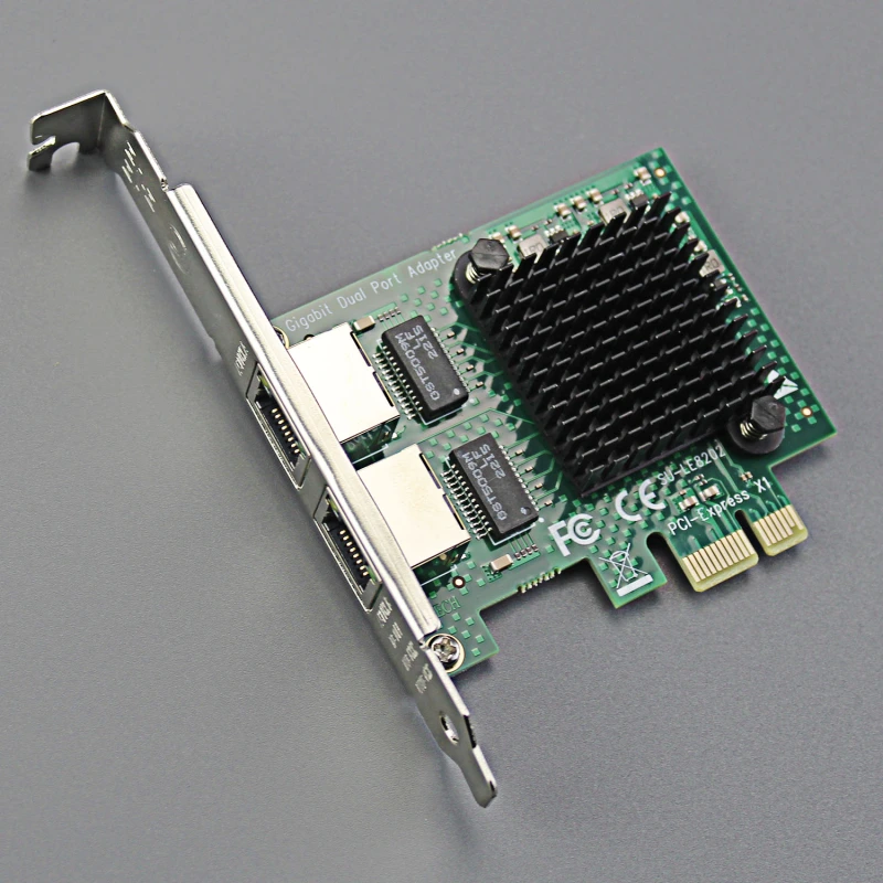 Dual Port 10/100/1000Mbps Gigabit PCI-E NIC Network Card for PC, RTL8111H Chip, PCI-Express X1, RJ45 LAN Port