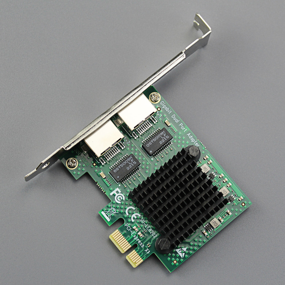 Dual Port 10/100/1000Mbps Gigabit PCI-E NIC Network Card for PC, RTL8111H Chip, PCI-Express X1, RJ45 LAN Port