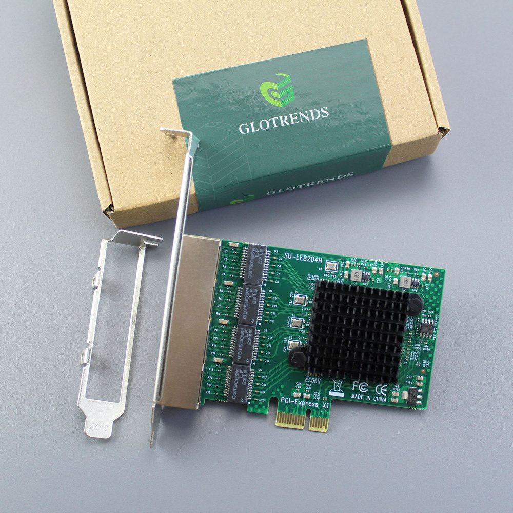 Quad Port 10/100/1000Mbps Gigabit PCI-E NIC Network Card for PC, RTL8111H Chip, PCI-Express X1, RJ45 LAN Port