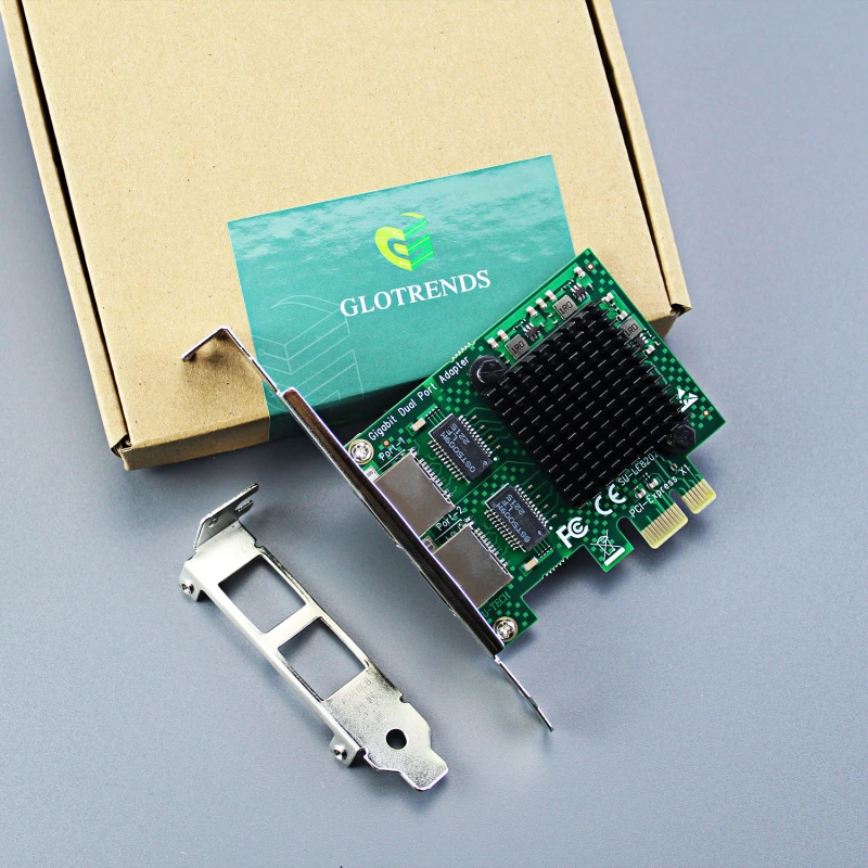 Dual Port 10/100/1000Mbps Gigabit PCI-E NIC Network Card for PC, RTL8111H Chip, PCI-Express X1, RJ45 LAN Port