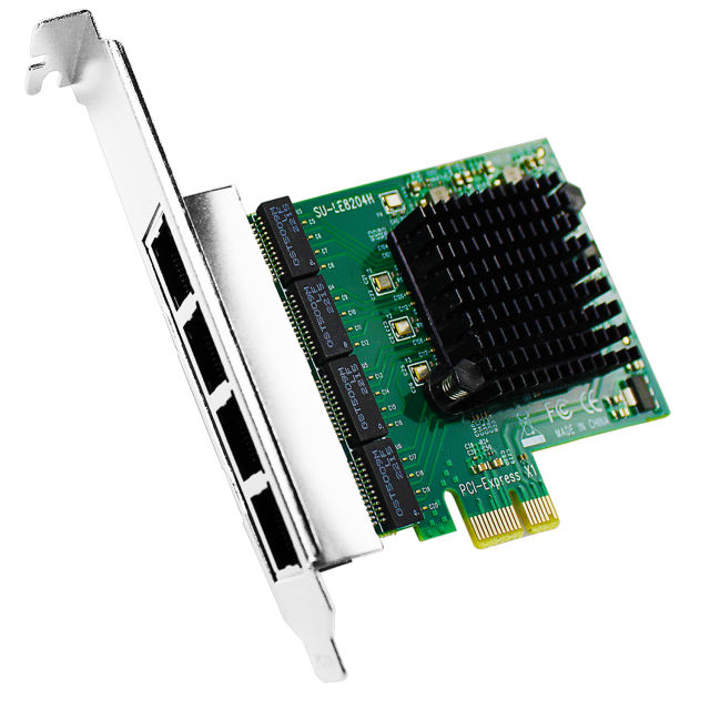Quad Port 10/100/1000Mbps Gigabit PCI-E NIC Network Card for PC, RTL8111H Chip, PCI-Express X1, RJ45 LAN Port