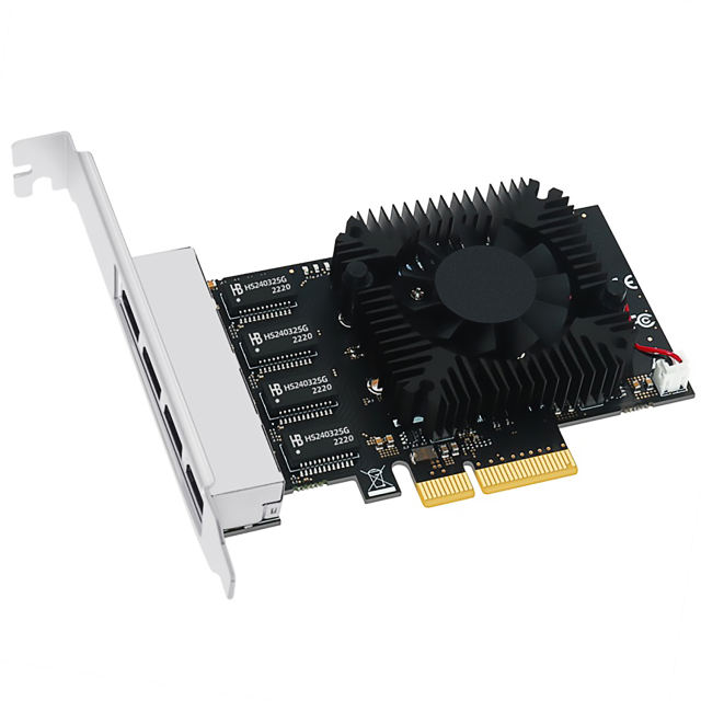 Quad Port 2.5G PCI-E NIC Network Card for PC, RTL8125BG Chip, PCI-Express X4, RJ45 LAN Port
