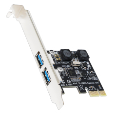2 Port USB-A 3.0 5Gbps PCIe Adapter Card, Compatible with Windows and Linux (Not support Mac OS)，Low Profile Bracket Included