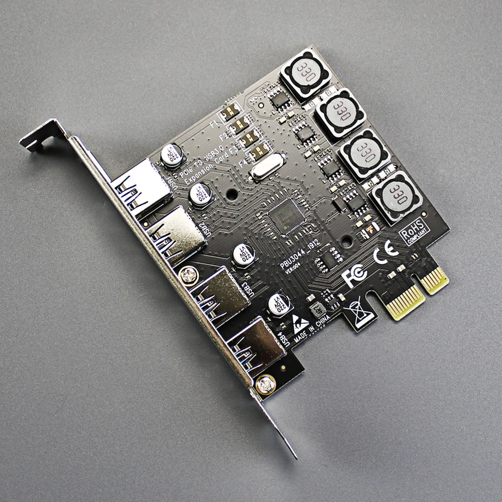 Tarjeta PCIe USB 3.0 De 4 Puertos Para PC | Velocidad 5 Gbps, Alimentación Independiente 8A | Compatible Con Ranuras PCI-E X1, X4, X8 O X16