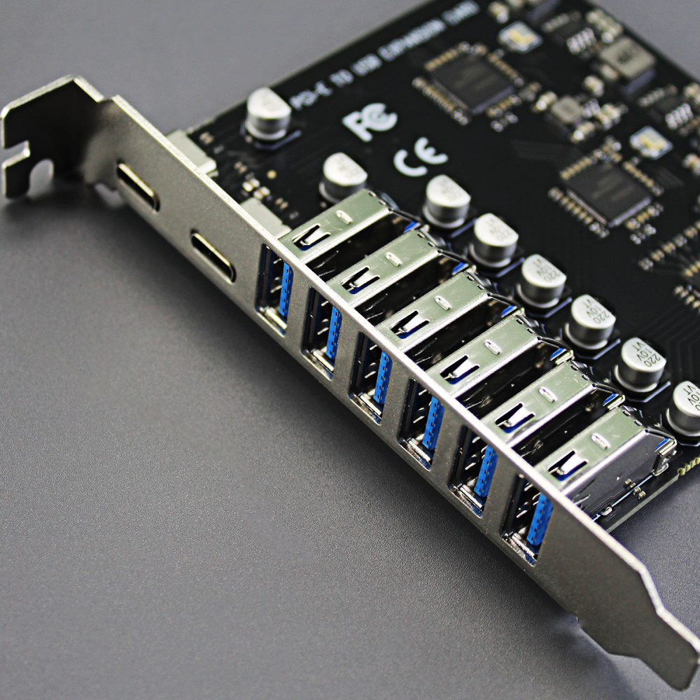 2 Port USB C + 6 Port USB A PCI-Express Adapter Card