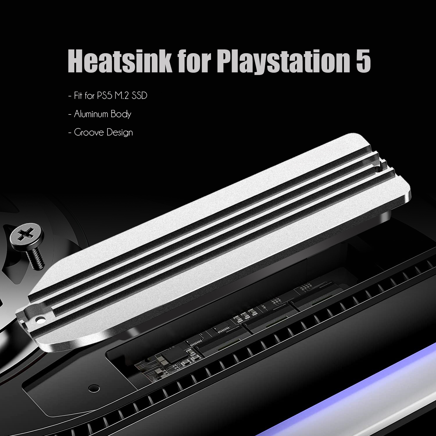GLOTRENDS PS5 SSD Heatsink with Copper Heatpipe and PS5 Screw for