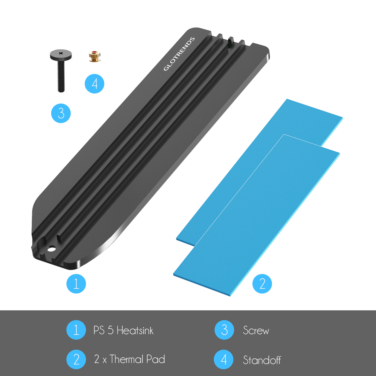 PS5 SSD Heatsink with Copper Heatpipe for Playstation 5 Internal PCIe M.2  NVMe 4.0 Gen4 Gaming Memory