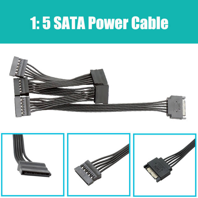 PCIe SATA Adapter Card with 4 Port SATA III 6Gbps (Including SATA Cables and 1:5 SATA Splitter Power Cable)