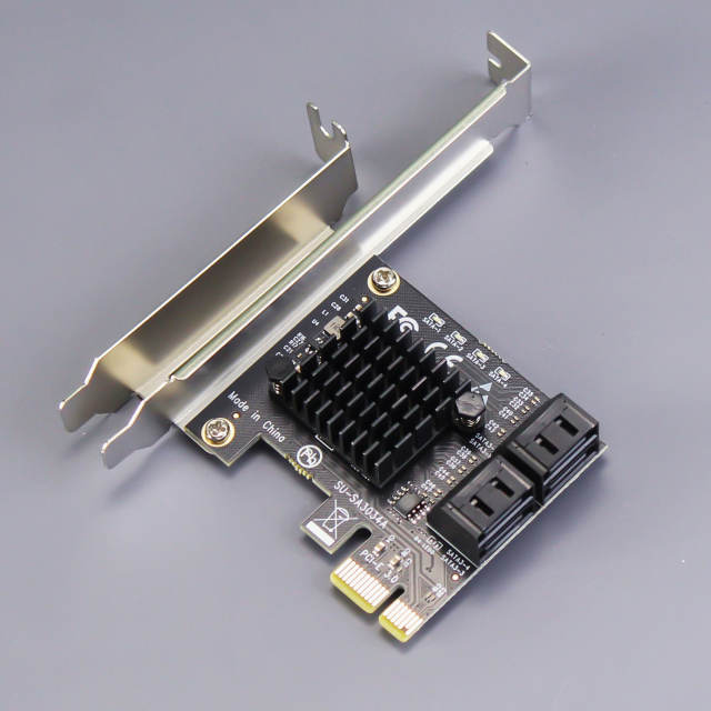 PCIe SATA Adapter Card with 4 Port SATA III 6Gbps (Including SATA Cables and 1:5 SATA Splitter Power Cable)