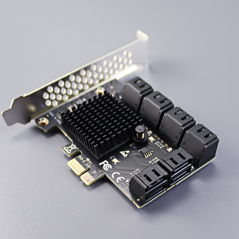 PCIe SATA Adapter Card with 12 Port SATA III 6Gbps, PCIe 3.0 X1 Bandwidth