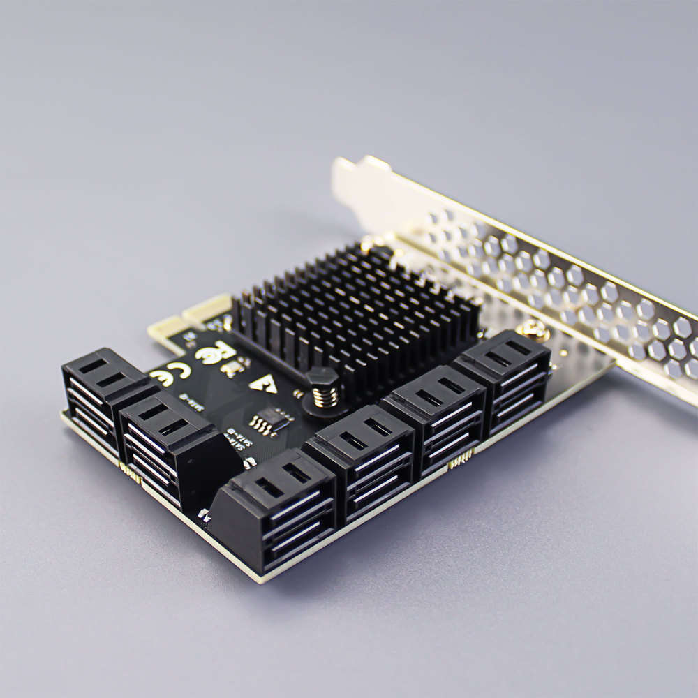 PCIe SATA Adapter Card with 12 Port SATA III 6Gbps, PCIe 3.0 X1 Bandwidth