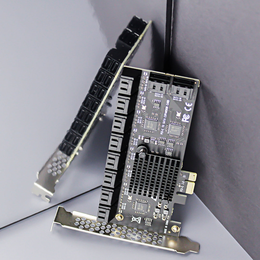 PCIe SATA Adapter Card with 20 Port SATA III 6Gbps, PCIe 3.0 X1 Bandwidth