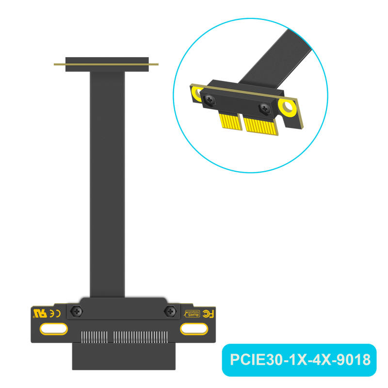 PCIe 3.0 1X to 4X Riser Cable