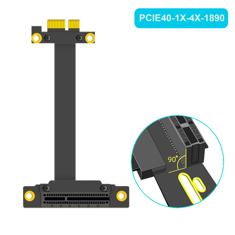 PCIe 4.0 1X to 4X Riser Cable