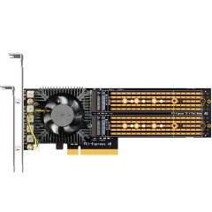 PA40 Quad Slot M.2 NVMe to PCIe 3.0 X8 Adapter for 4 x M.2 NVMe SSD, Support PCIe Bifurcation