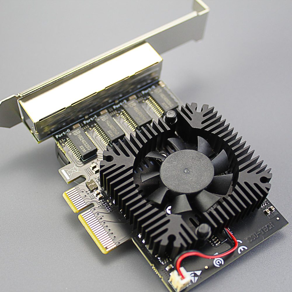 Quad Port 2.5G PCI-E NIC Ethernet Network Card for PC, RTL8125BG Chip, PCI-Express 2.0 X2, RJ45 LAN Port