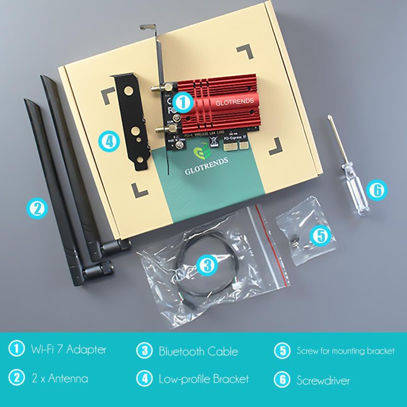 WiFi 7 Wireless Network Card with Intel BE200 Module