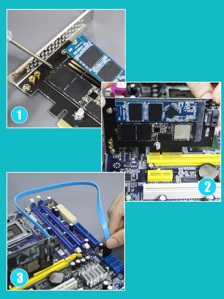 PA12 2-in-1 M.2 PCIe 4.0 X4 Adapter for One M.2 NVMe SSD and One M.2 SATA SSD