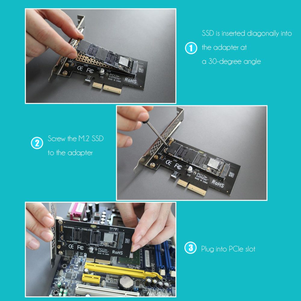 PA09 M.2 NVMe to PCIe 4.0 X4 Adapter for M.2 NVMe SSD