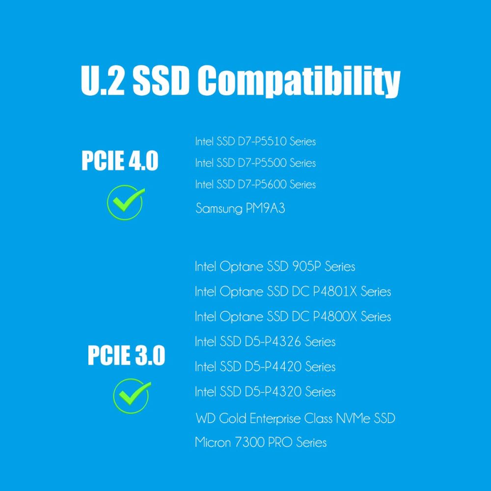 PU11 U.2 to PCIe 4.0 X4 Adapter for 2.5 Inch U.2 SSD