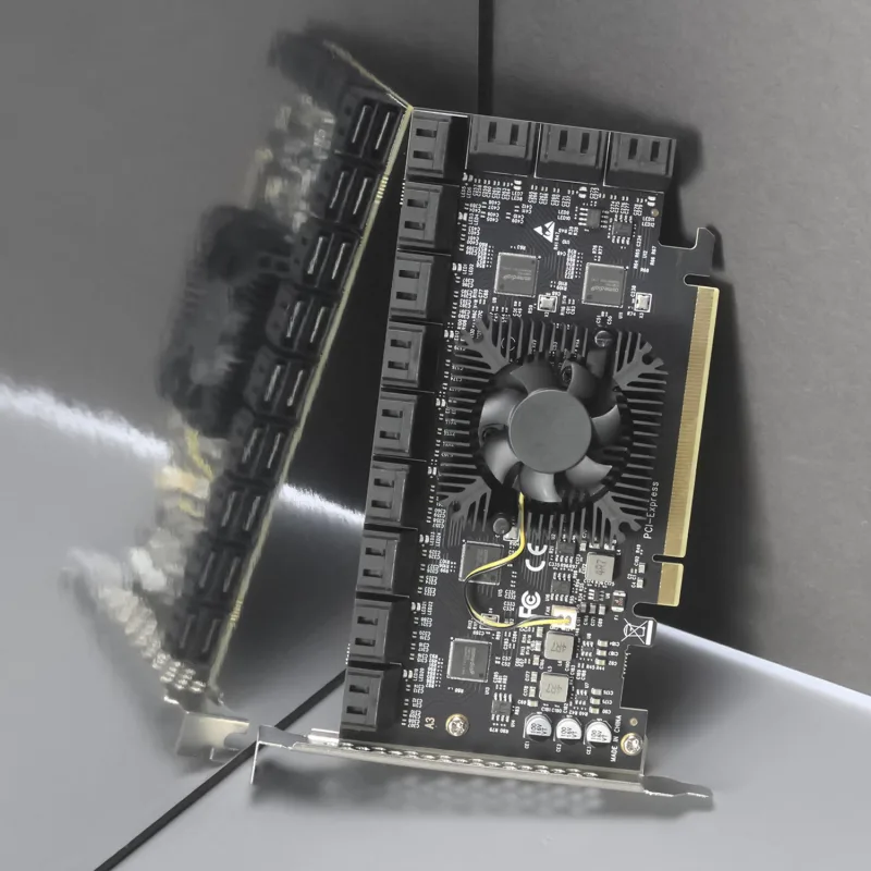 SA3824A 24-port PCIe 3.0 X8 SATA Expansion Card, Compatible with Windows,Linux,Mac OS,NAS