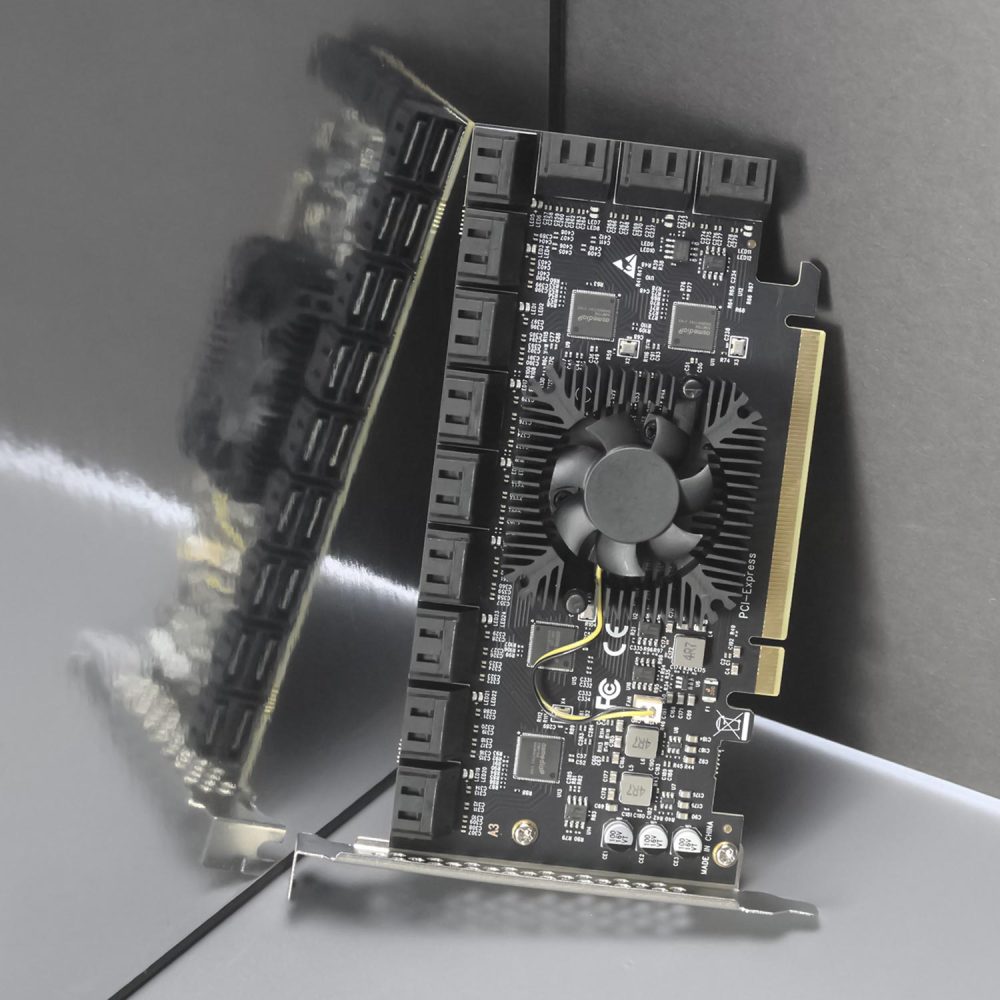 SA3824A 24-port PCIe 3.0 X8 SATA Expansion Card, Compatible with Windows,Linux,Mac OS,NAS