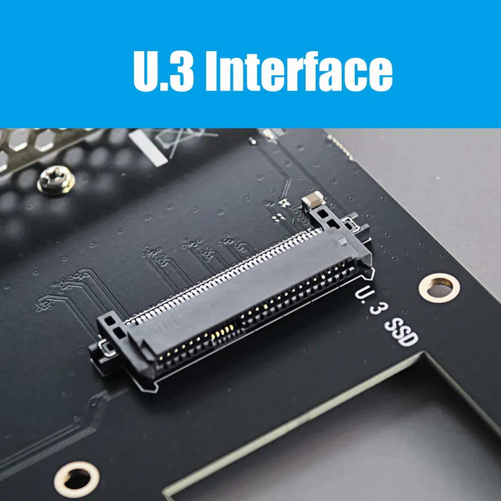 Carte Adaptateur PCIe U.2 - Interface SFF-8643 Pour SSD 2.5" U.2 NVMe - Compatible PCIe 4.0/3.0 X4 - Supporte Intel 750