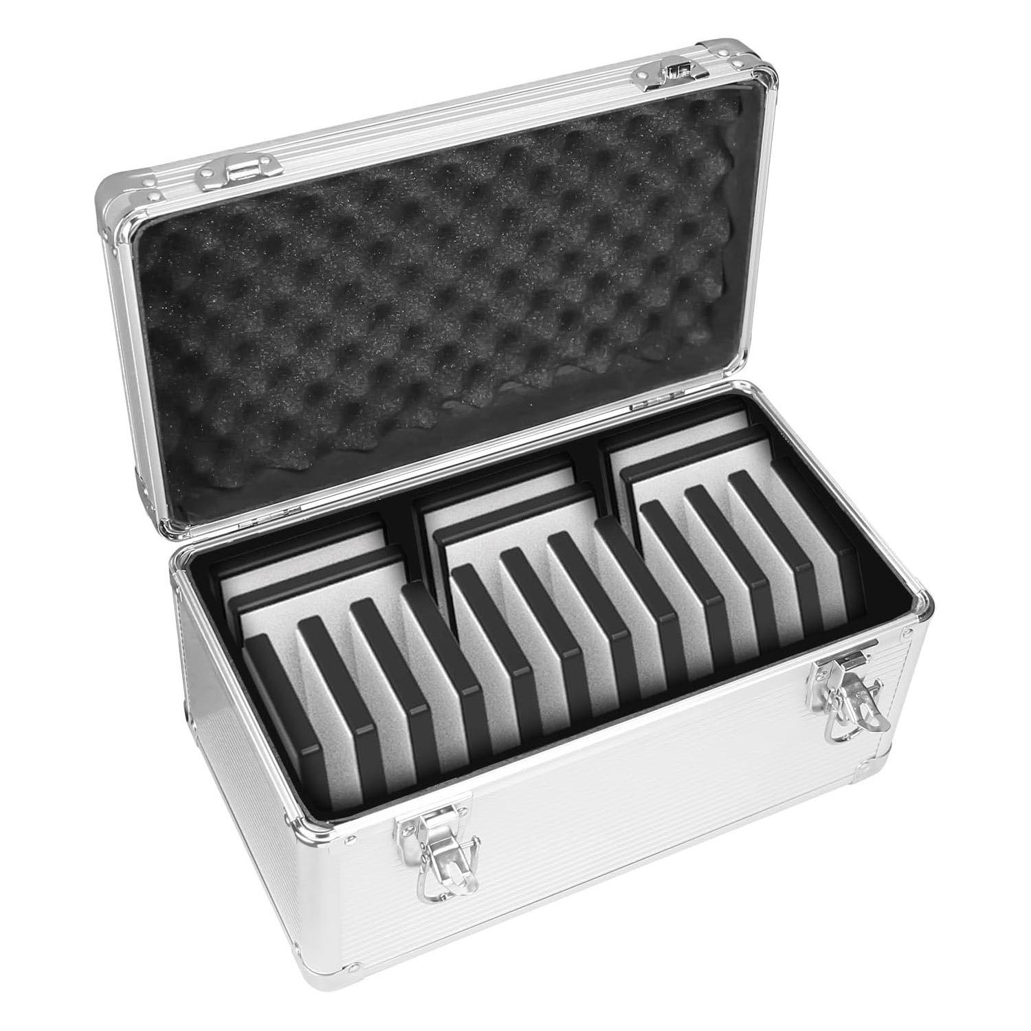 B18 18-slot Cell Phone Storage Box, Portable Design for Carrying and Transportation, IP65 Water Resistant, Cell Phone Organizer and Protective Box